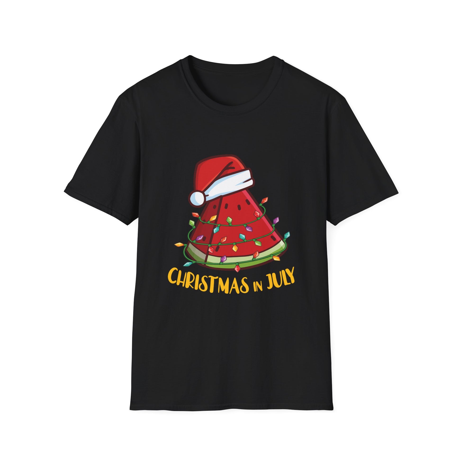 Summer Vacation Watermelon Christmas Tree Christmas In July Unisex Softstyle T-Shirt