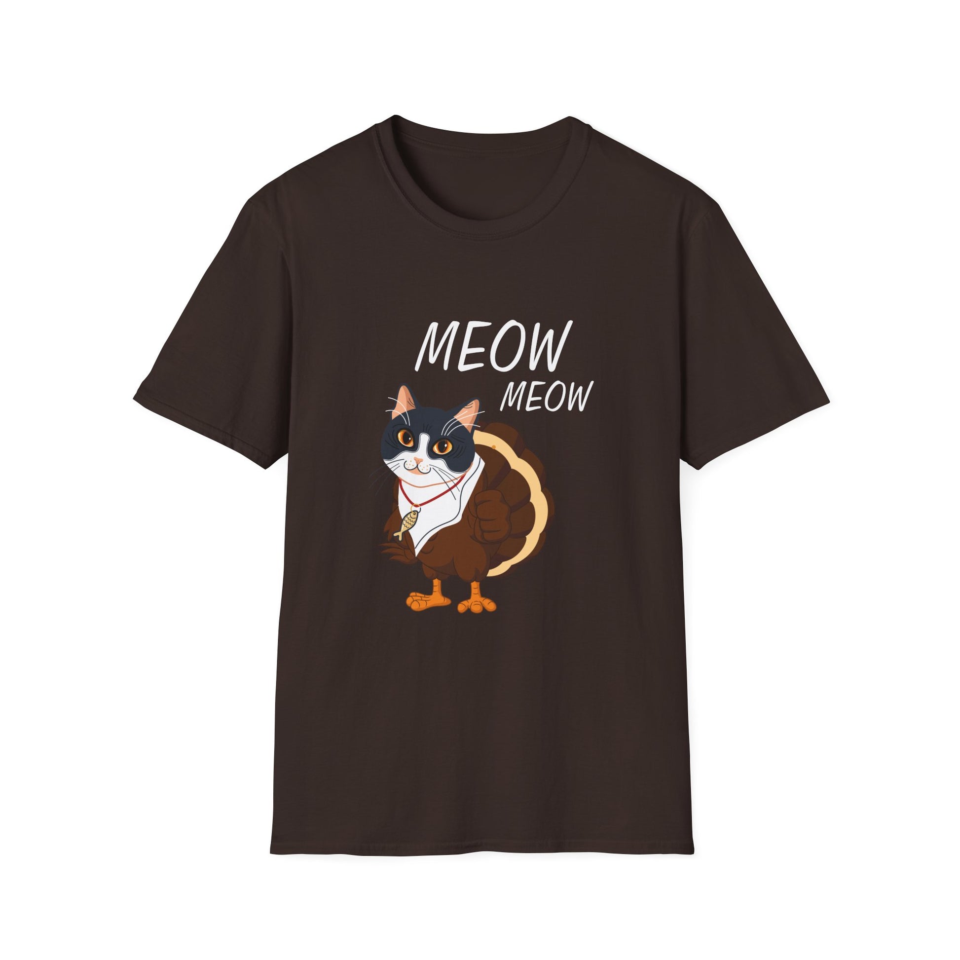 Meow Meow Cat Graphic T-Shirt — Cute Cartoon Cat Tee for Cat Lovers