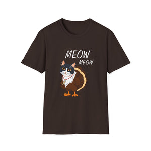 Meow Meow Cat Graphic T-Shirt — Cute Cartoon Cat Tee for Cat Lovers