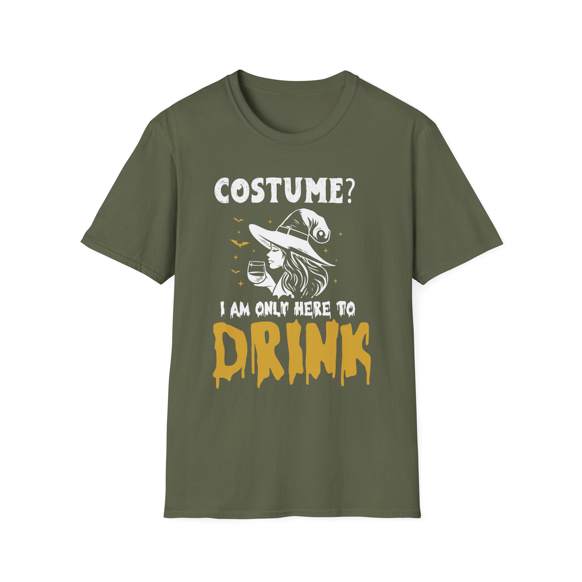 Halloween Witch T-Shirt — "Costume? I Am Only Here to Drink" Funny Party Tee