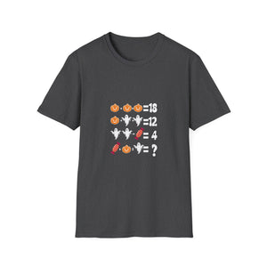 Halloween Math Puzzle T-Shirt — Pumpkin, Ghost & Candy Riddle Tee