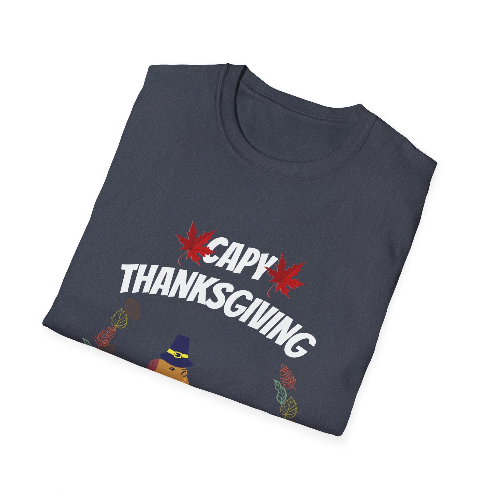 Capybara Thanksgiving T-Shirt — Cute Fall Turkey Capy Design for Thanksgiving  Unisex T-Shirt