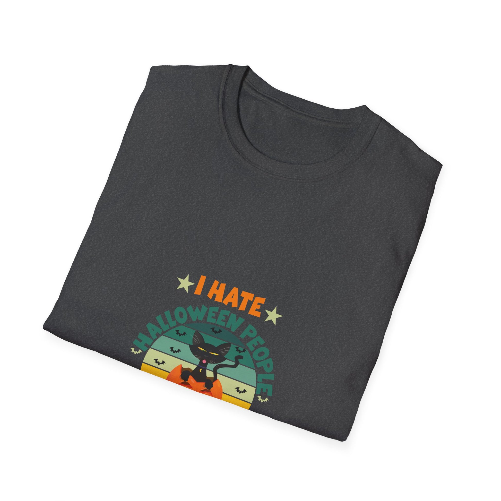 I Hate Halloween And People - Funny Halloween Cat Costume TeeUnisex Softstyle T-Shirt