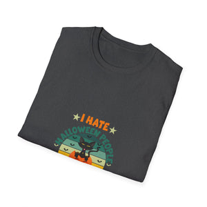 I Hate Halloween And People - Funny Halloween Cat Costume TeeUnisex Softstyle T-Shirt