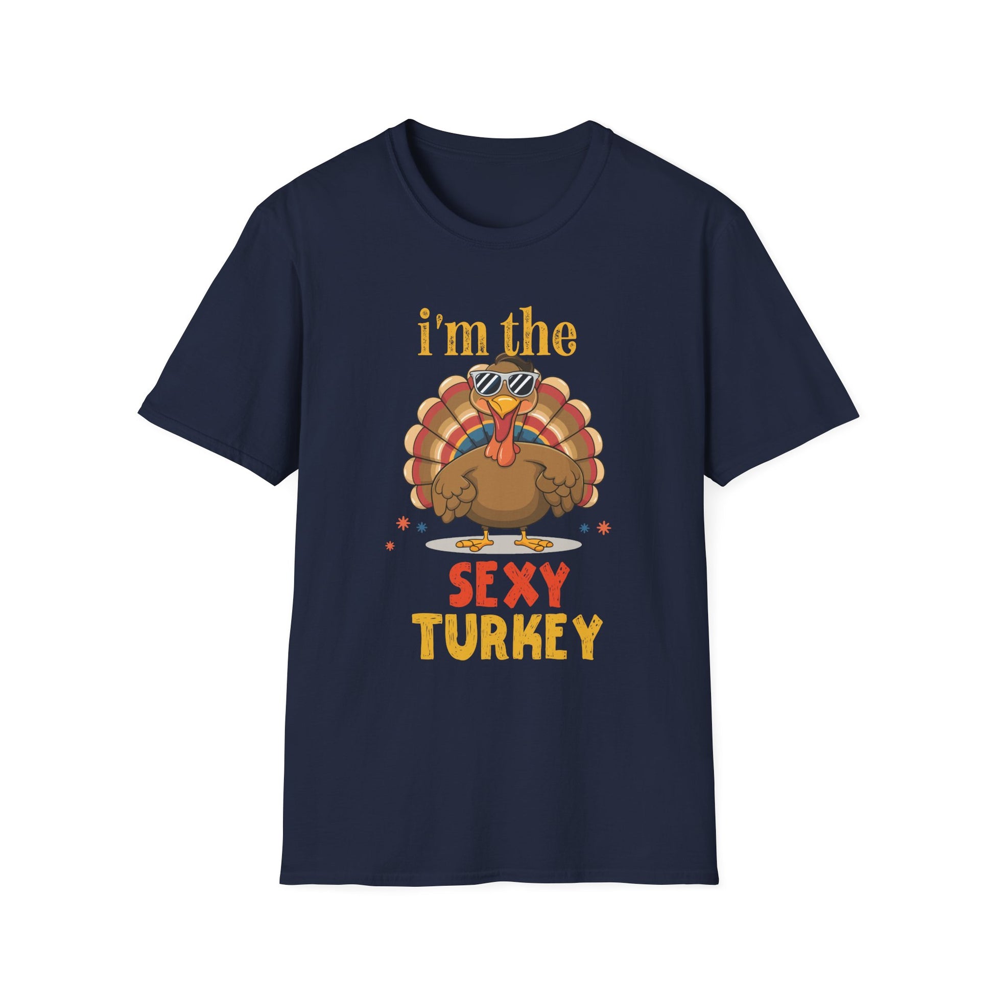 Family Matching Thanksgiving Outfits _ Gifts Sexy Turkey Thanksgiving T-Shirt_ Unisex-Adults_ Black_ Small_ Short Sleeve  Unisex T-Shirt