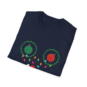 Christmas Lights Chest T-Shirt — Colorful Holiday Graphic Tee