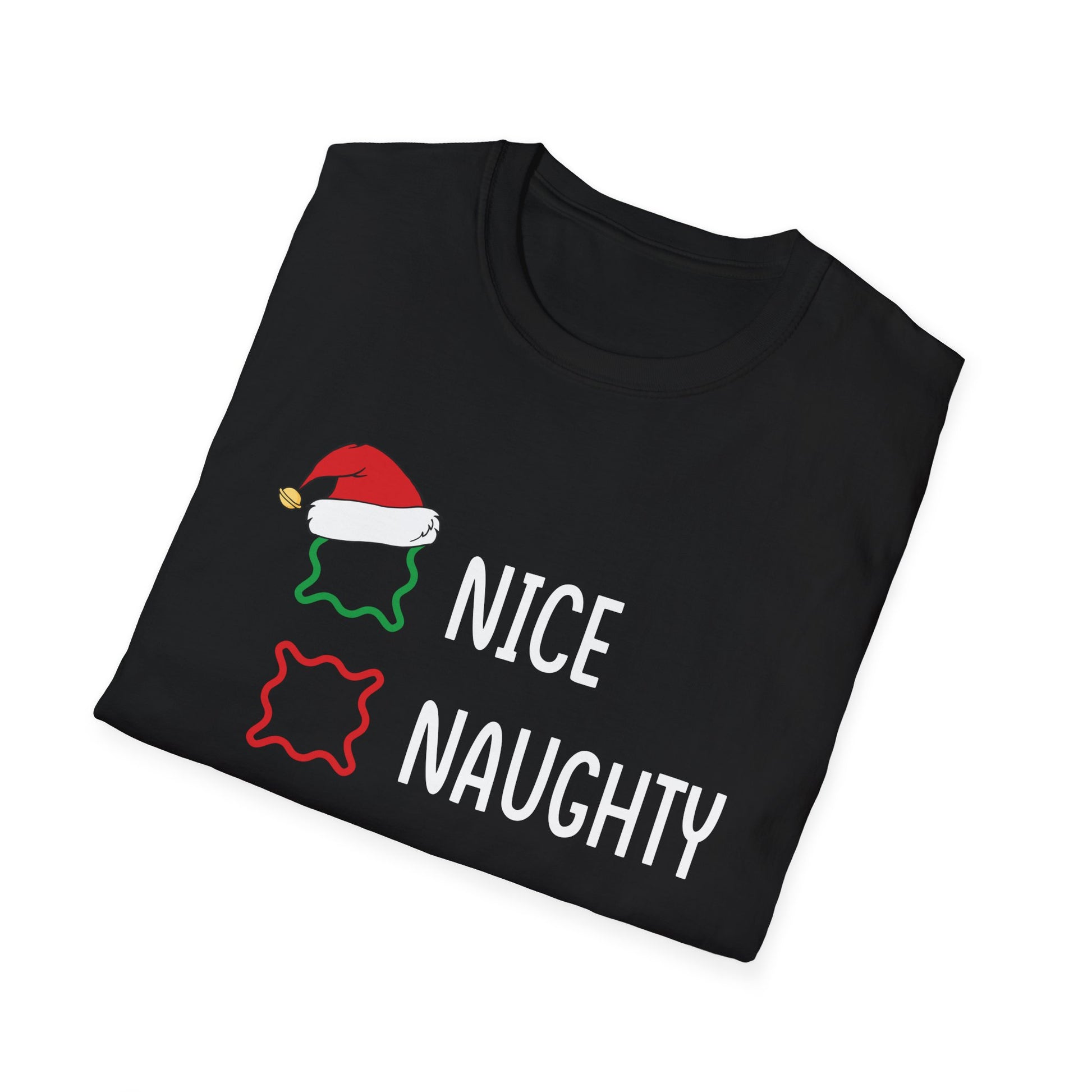 Nice Naughty I Swear I Tried Christmas List Xmas Santa Claus Unisex Softstyle T-Shirt