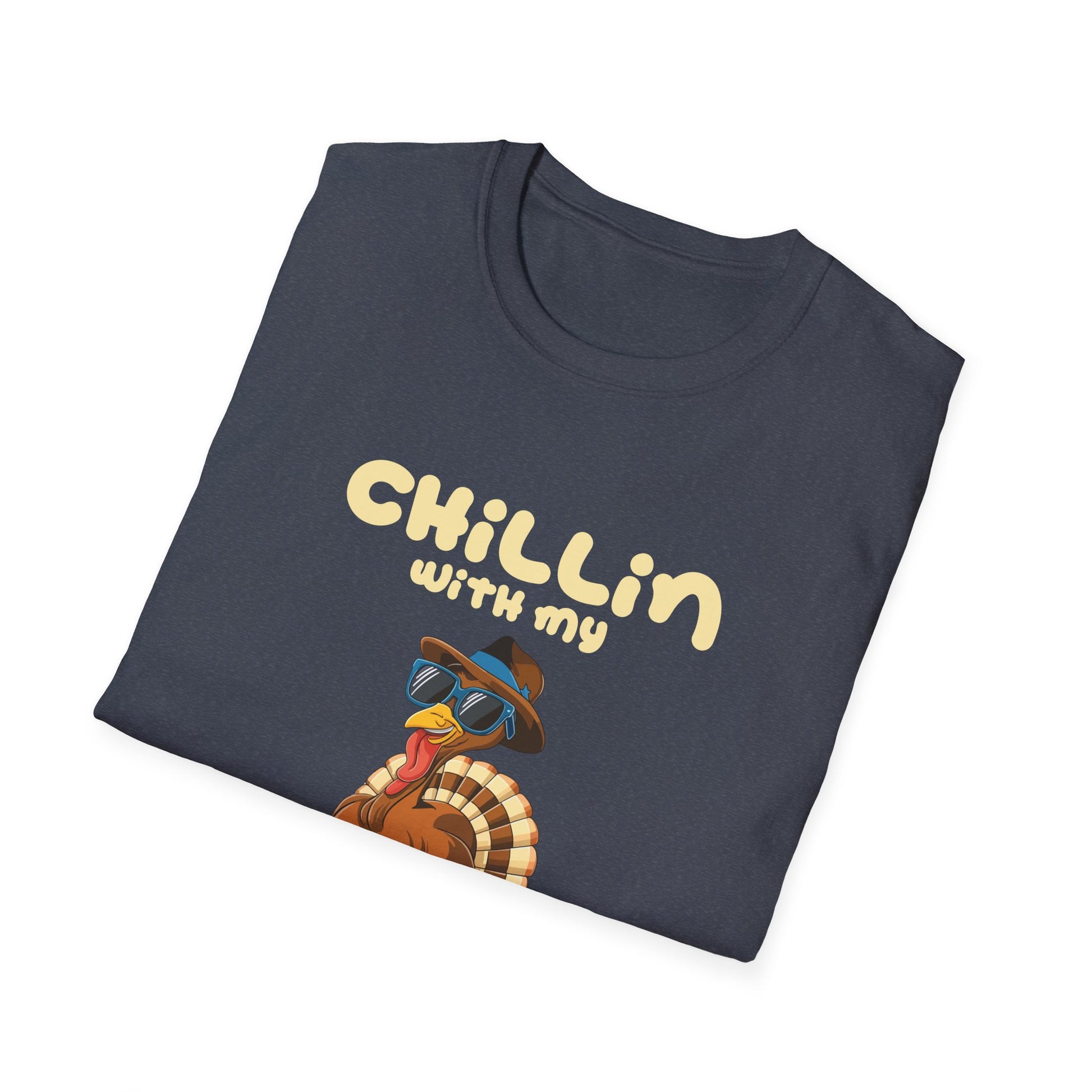 Chillin' With My Turkeys T-Shirt — Funny Thanksgiving Turkey Tee  Unisex T-Shirt