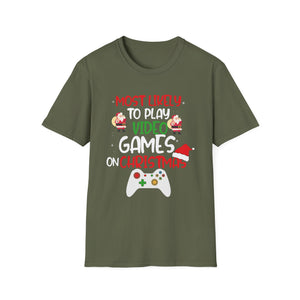 Most Likely To Play Video Game Family Matching Christmas Unisex T-Shirt