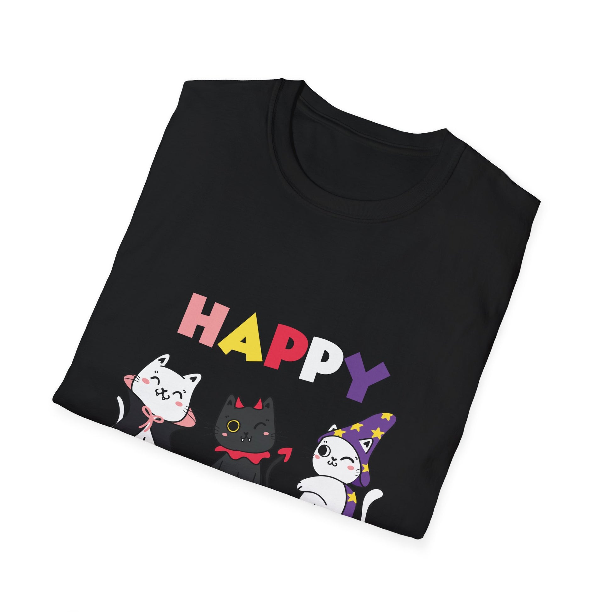 Halloween Thanksgiving Christmas Happy HalloThanksMas Cats Unisex T-Shirt