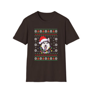 Shark Christmas Santa Hat Ugly Christmas Sweater T-Shirt-productor-mockup