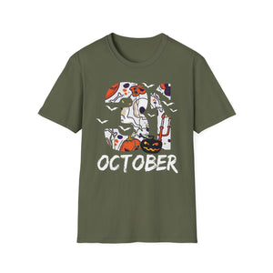 October Skull T-Shirt — Halloween October Graphic Tee