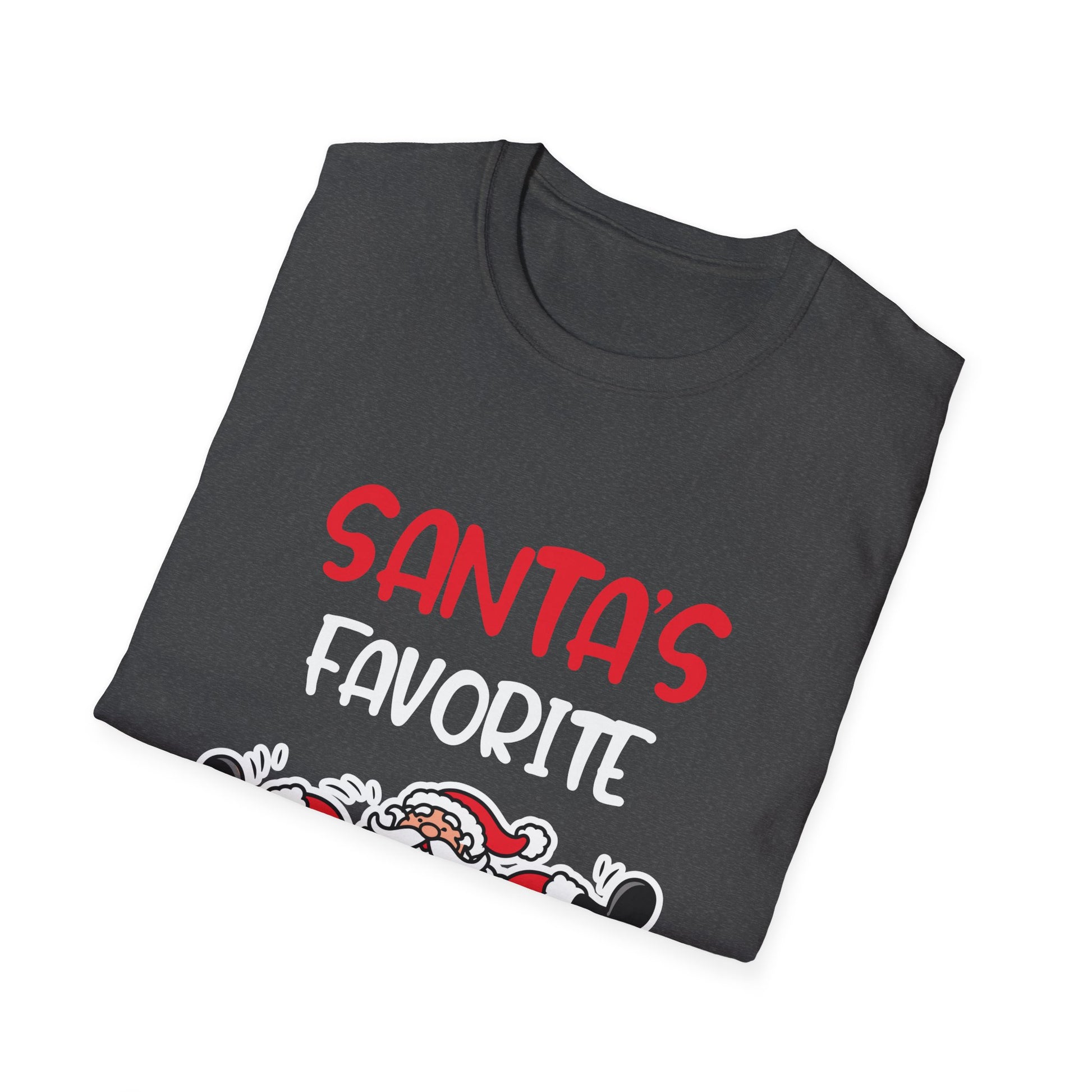 Santa's Favorite T-Shirt — Funny Christmas Tee with Santa in Chimney