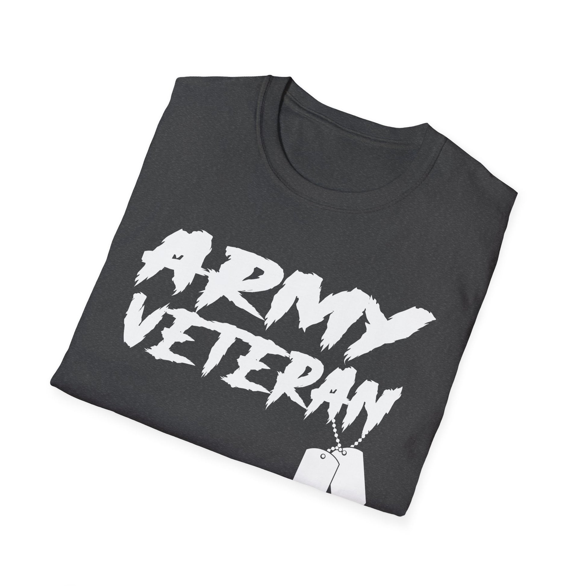 Army Veteran T-Shirt with Dog Tags – Patriotic Military Pride Tee