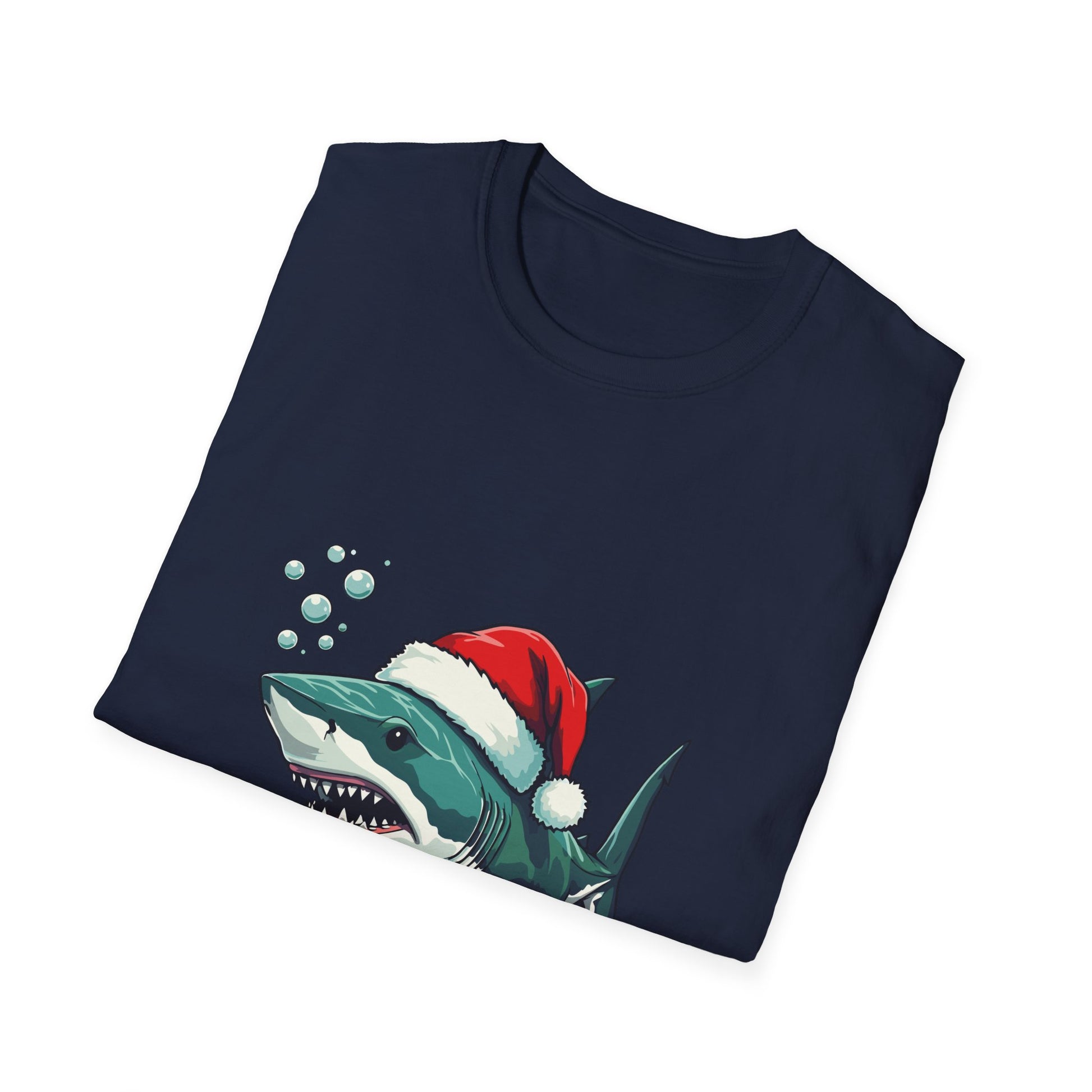 Christmas Shark T-Shirt — Festive Santa Hat Shark Graphic Tee