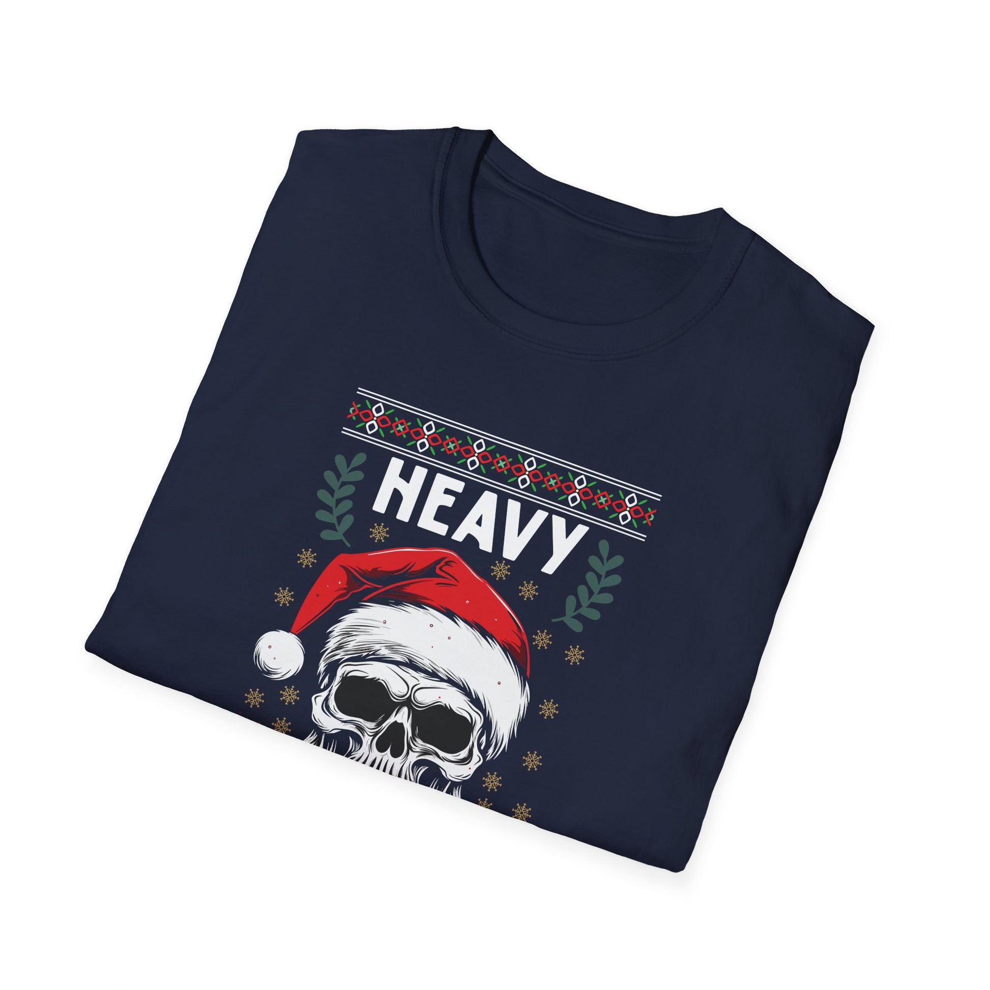 Heavy Christmas Skull T-Shirt — Santa Skull Holiday Metal Tee
