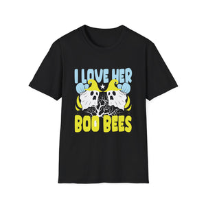 I Love Her Boo Bees T-Shirt — Funny Halloween Ghost Bee Shirt