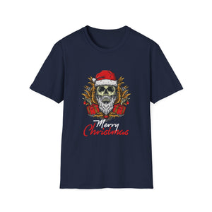 Skull Santa T-Shirt — 'Merry Christmas' Gothic Holiday Tee