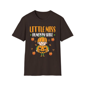 Little Miss Pumpkin Spice Kids T-Shirt — Cute Halloween Fall Pumpkin Tee