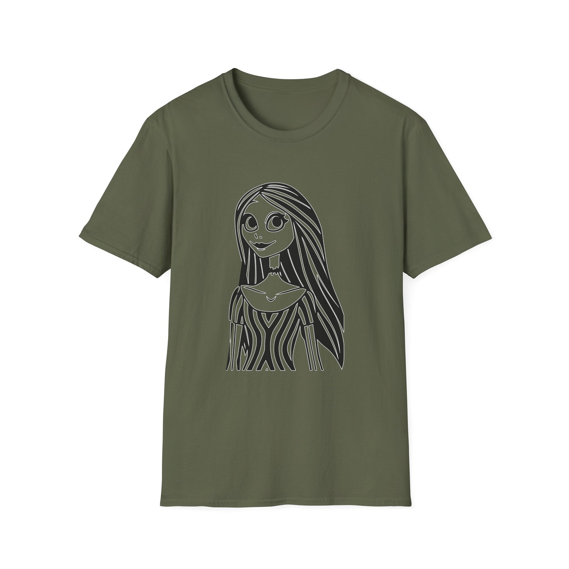 Gothic Line Art Girl T-Shirt