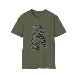 Gothic Line Art Girl T-Shirt