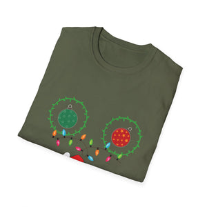 Christmas Lights Chest T-Shirt — Colorful Holiday Graphic Tee