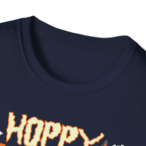 Hoppy Halloween T-Shirt — Beer Cheers Pumpkin Graphic Tee for Halloween Party