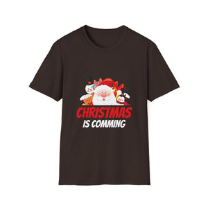 Christmas Is Comming T-Shirt — Cute Santa & Snowman Holiday Tee