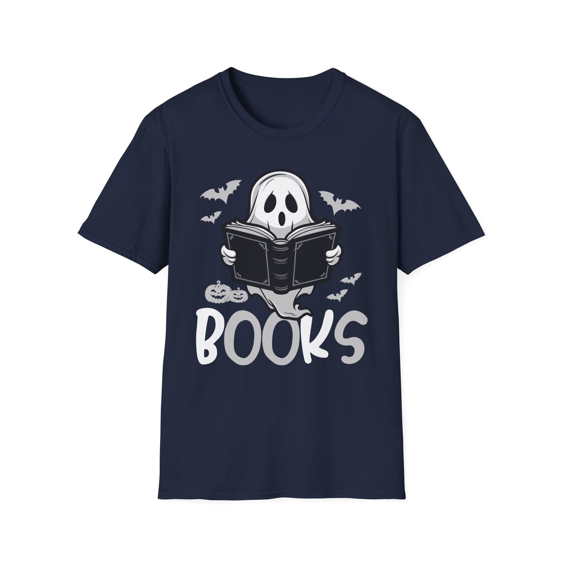 Halloween Ghost Reading 'Books' T-Shirt