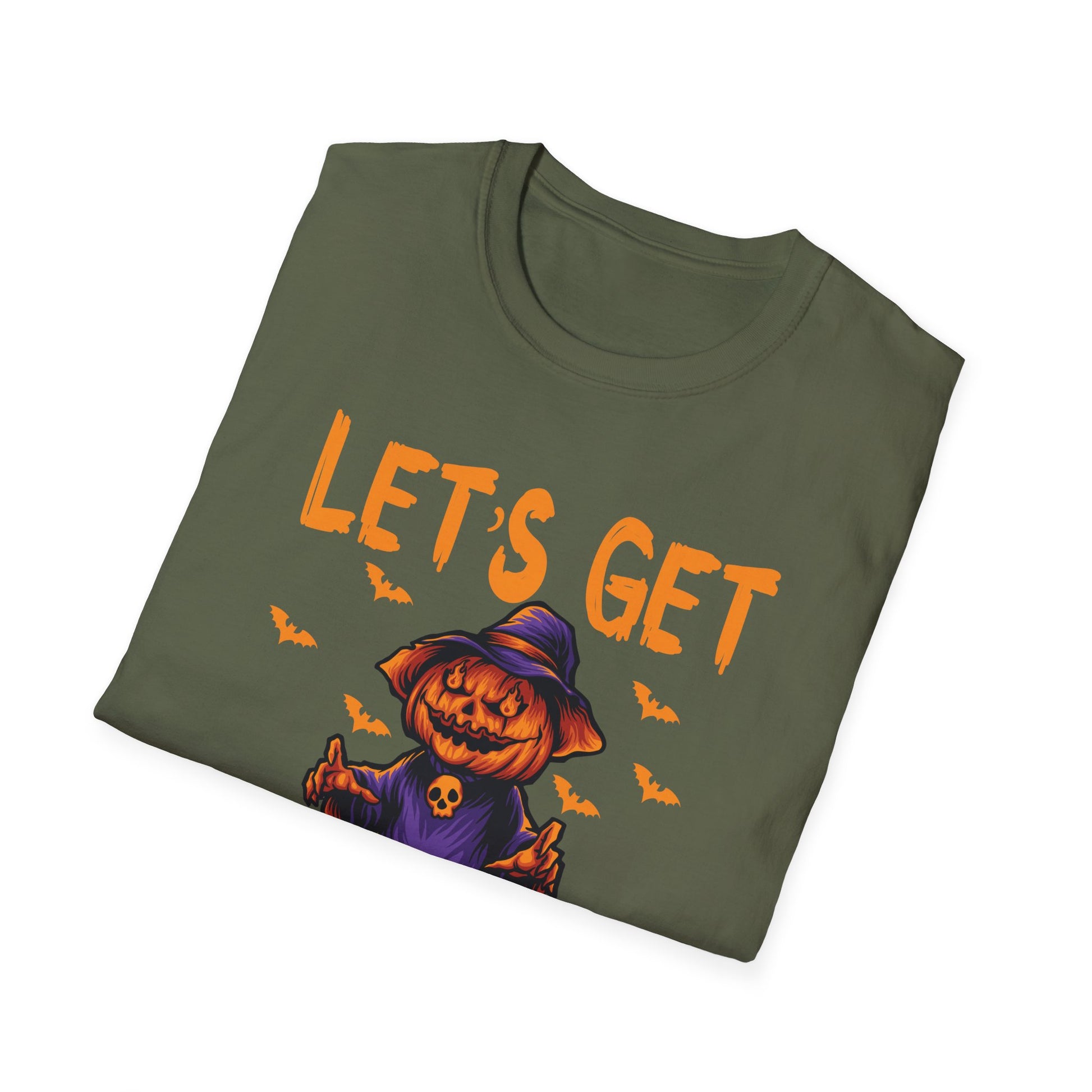 Let’s Get Jacked Halloween T-Shirt — Pumped Pumpkin & Skulls Costume Tee