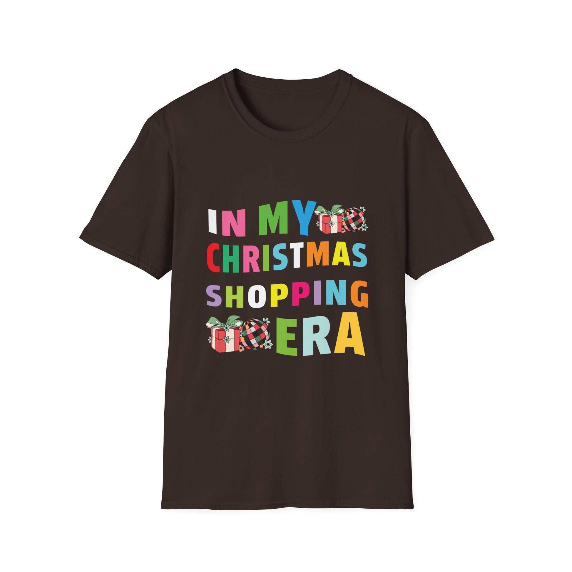 Christmas Shopping Era T-Shirt – Colorful Holiday Gifts Graphic Tee