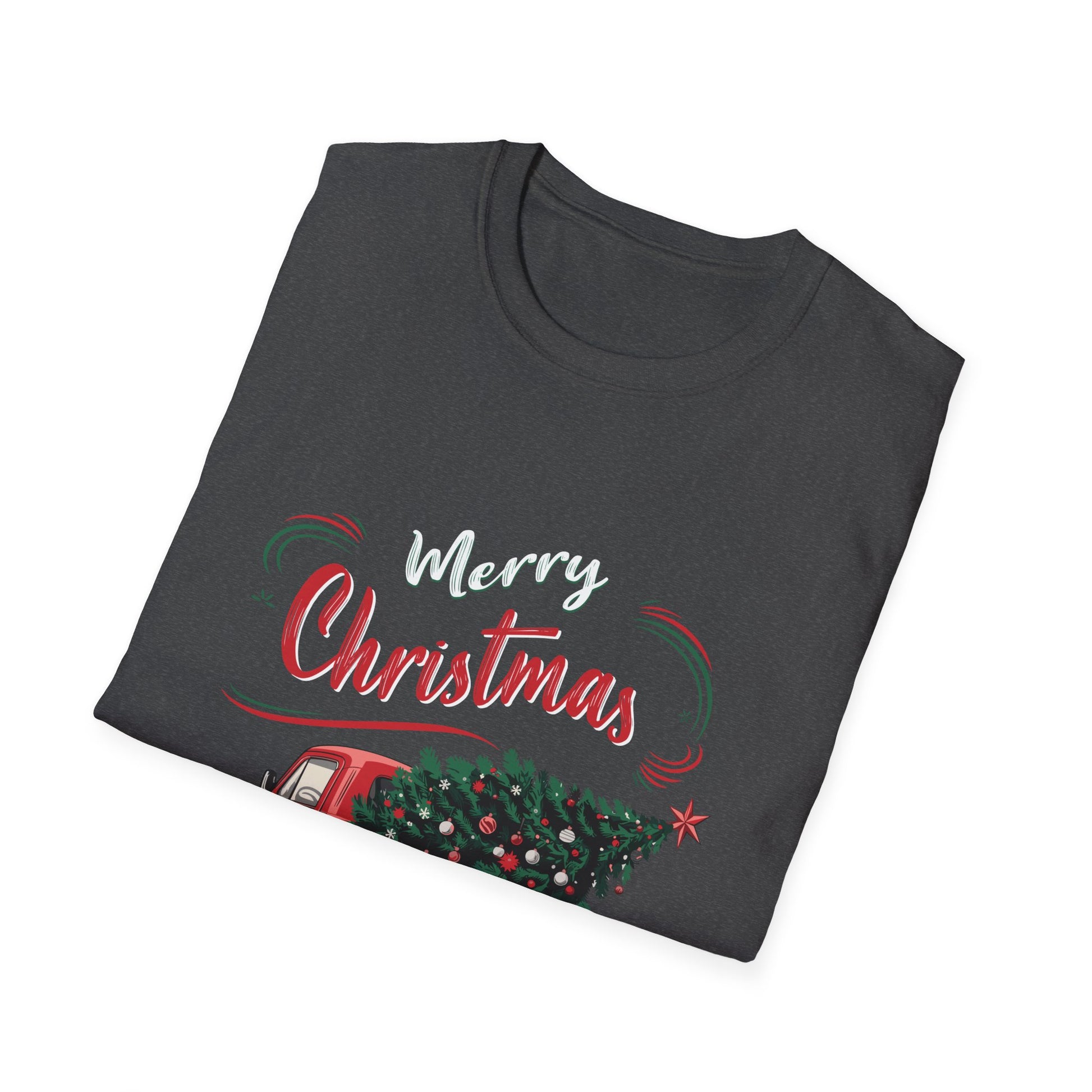 Vintage Wagon Red Truck Christmas Tree Pajama Family Xmas T-Shirt