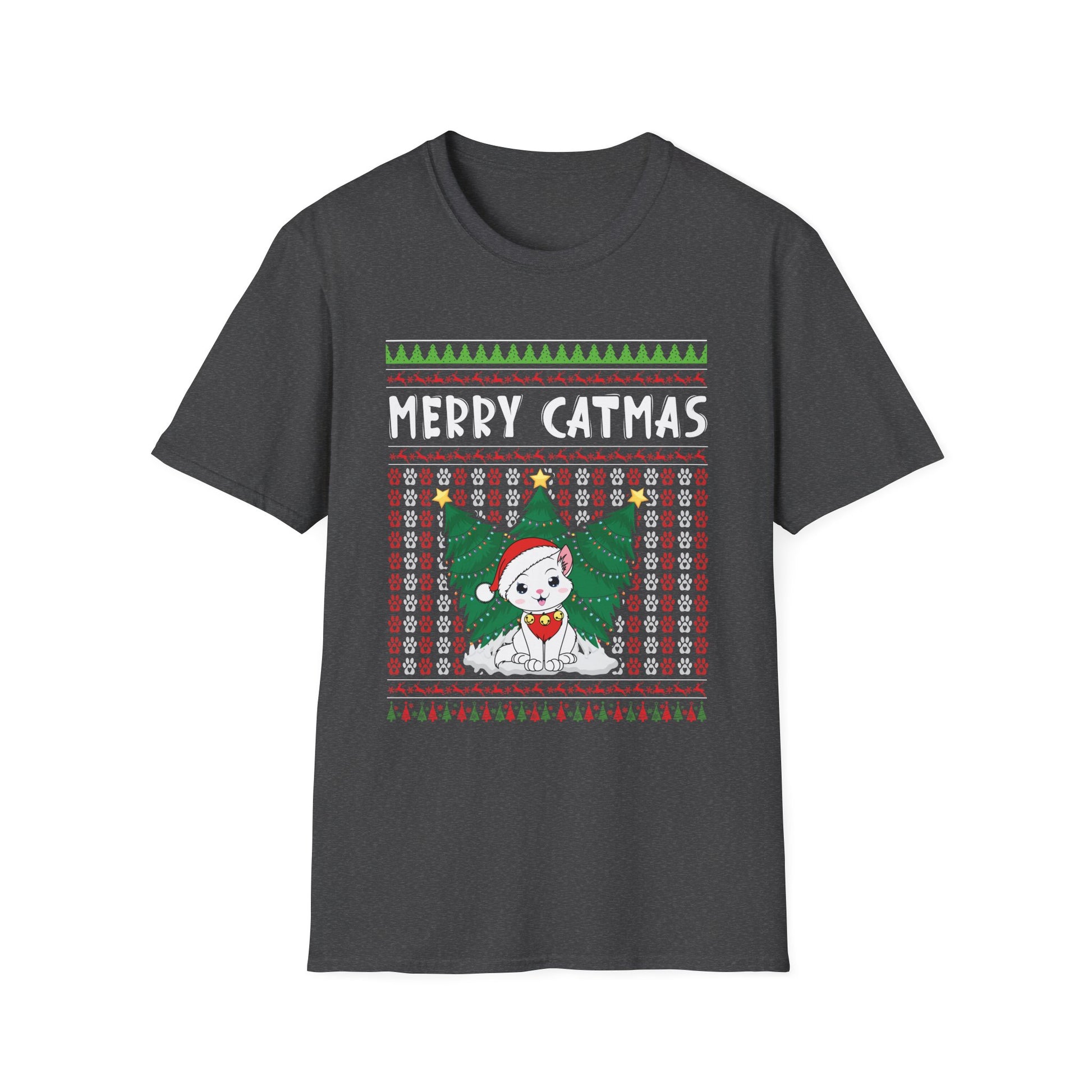 Merry Catmas T-Shirt — Cute Christmas Cat Ugly Sweater Tee