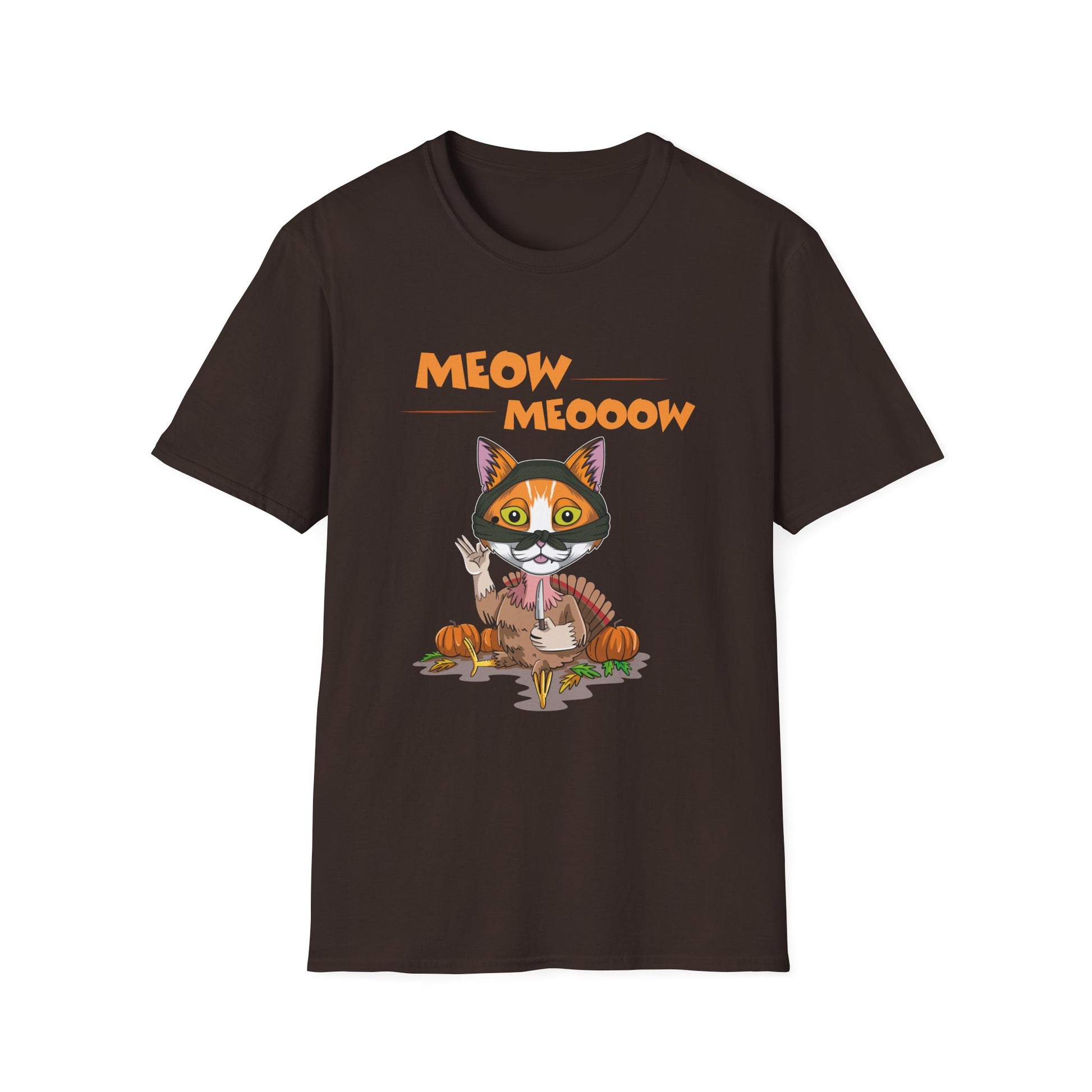 Halloween Cat Costume T-Shirt — "Meow Meooow" Pumpkin Graphic