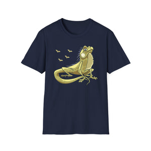 Iguana Graphic T-Shirt — Yellow Lizard Illustration Tee