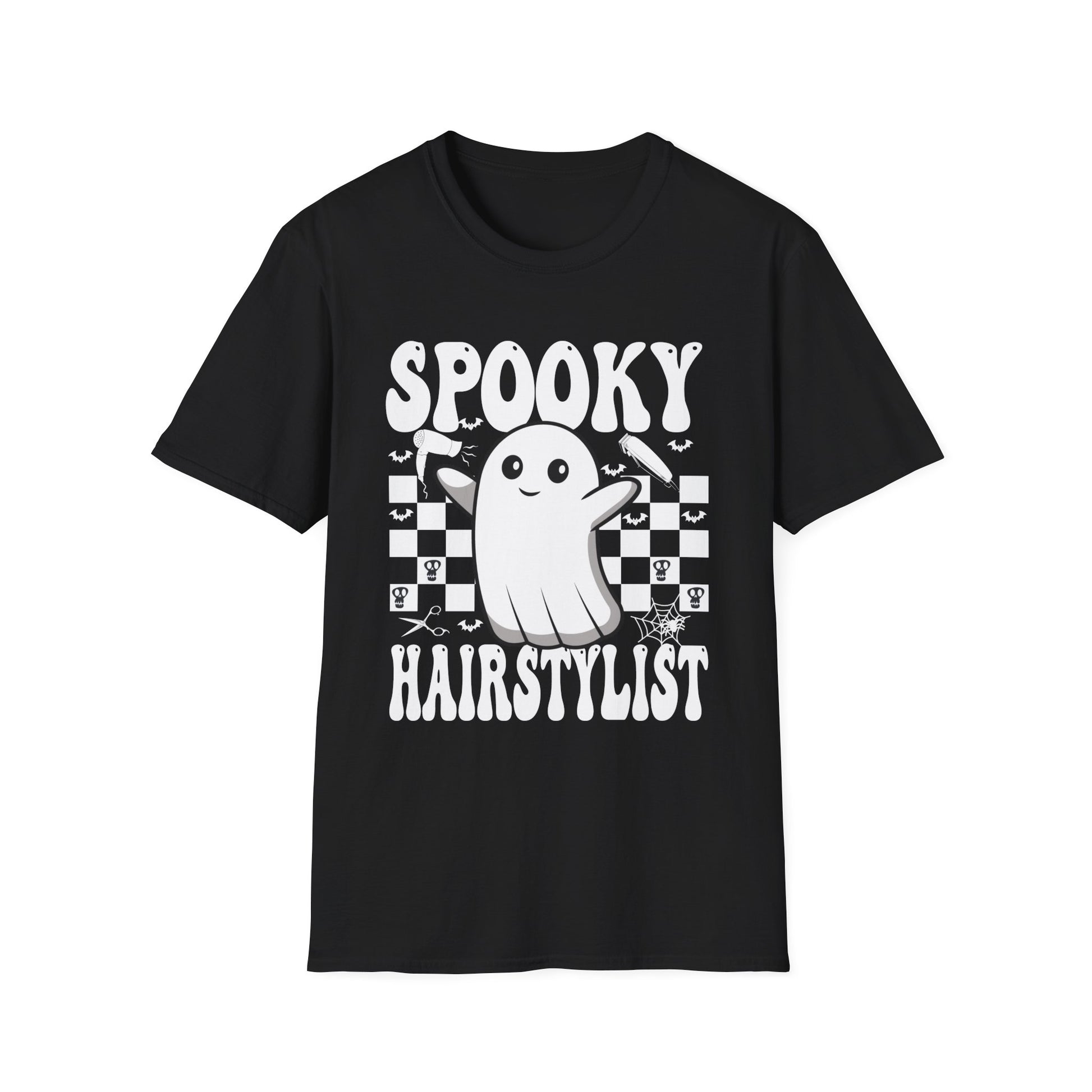 Spooky Hairstylist T-Shirt — Cute Ghost Hairdresser Halloween Tee