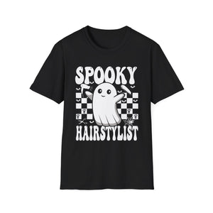 Spooky Hairstylist T-Shirt — Cute Ghost Hairdresser Halloween Tee