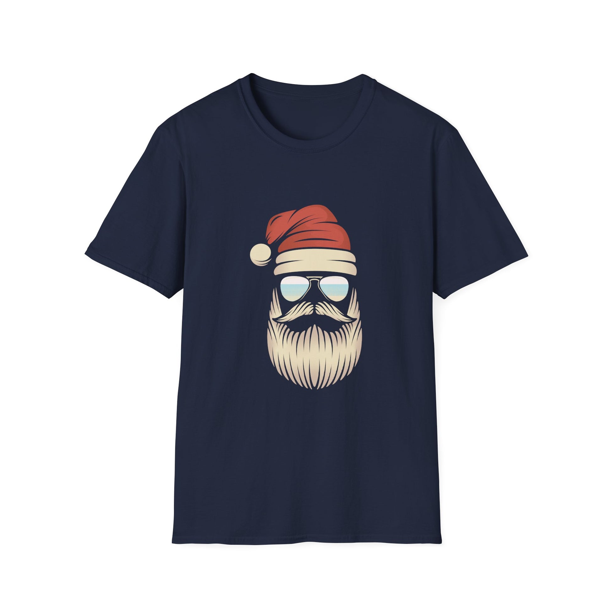 Santa Beard Graphic T-Shirt — Cool Hipster Santa Christmas Tee