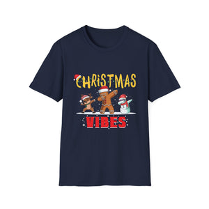 Christmas Vibes T-Shirt — Dabbing Gingerbread & Snowman Holiday Tee