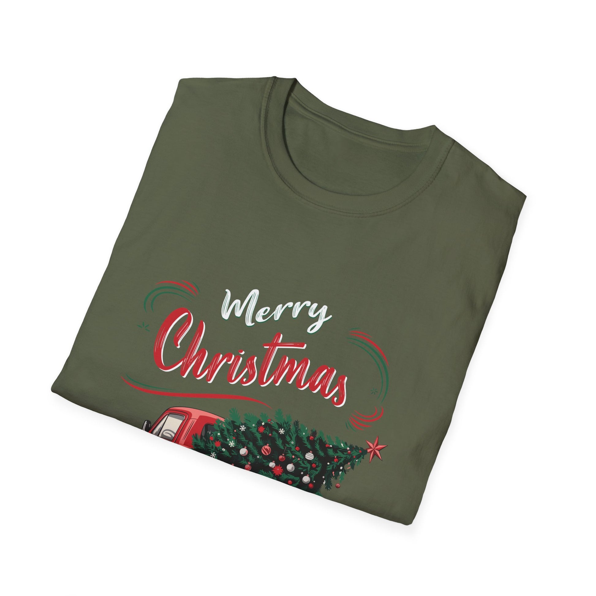 Vintage Wagon Red Truck Christmas Tree Pajama Family Xmas T-Shirt