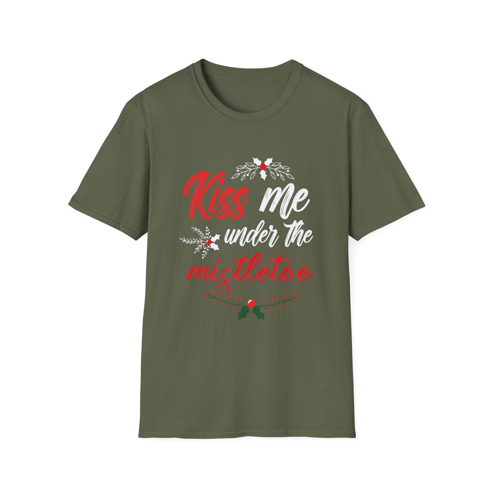 Kiss Me Under The Mistletoe Funny Sexy Christmas Unisex T-Shirt