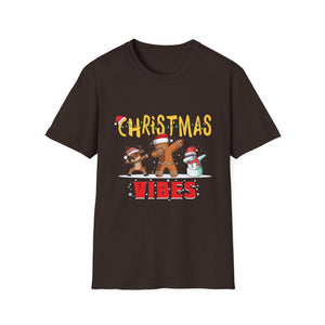 Christmas Vibes T-Shirt — Dabbing Gingerbread & Snowman Holiday Tee