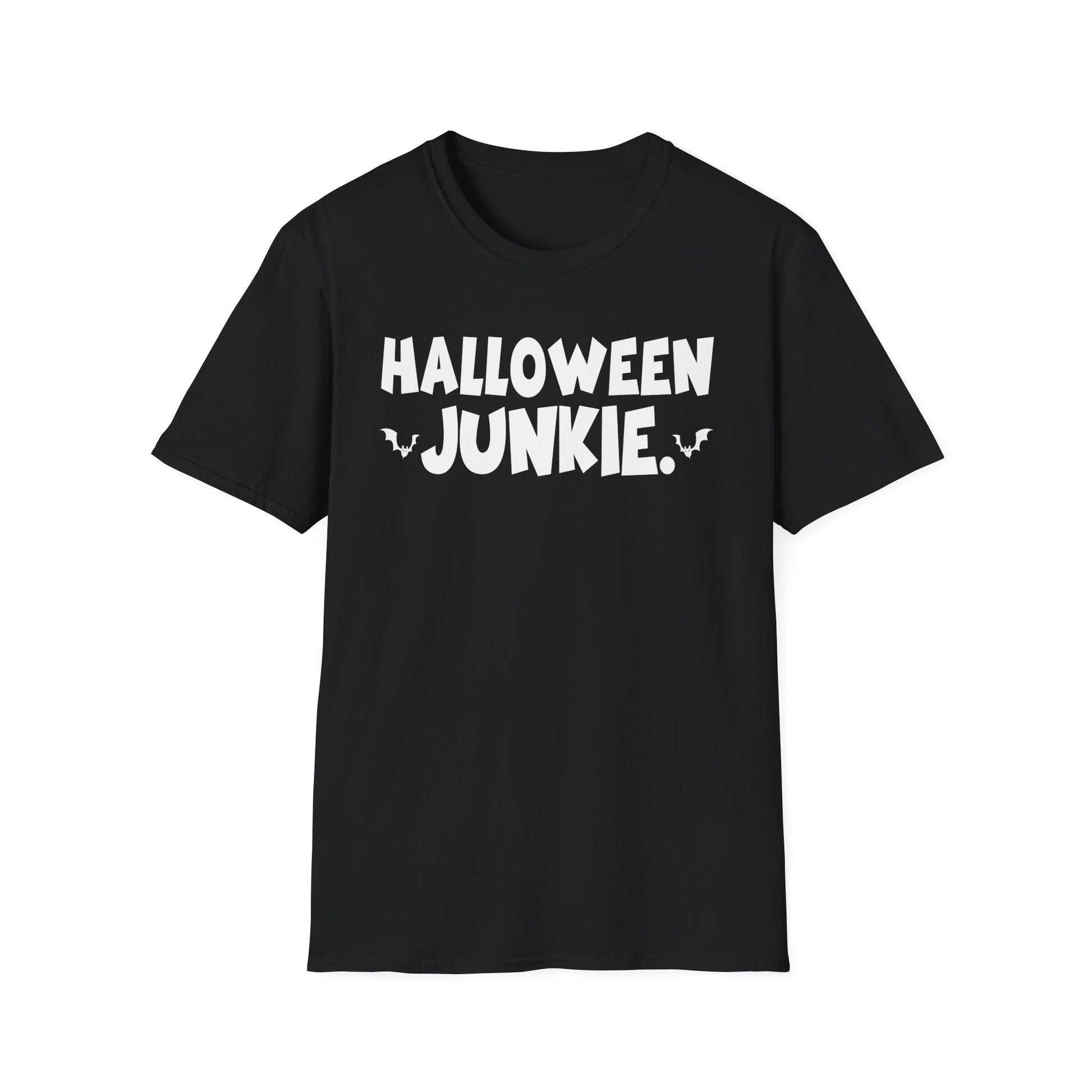 Halloween Junkie T-Shirt — Funny Halloween Tee with Bats