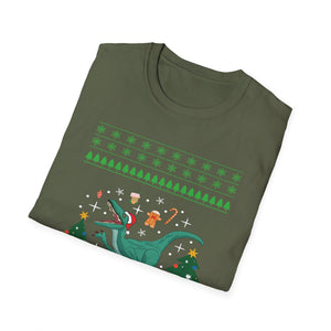 T-Rex Christmas Ugly Christmas Dinosaur Unisex Softstyle T-Shirt