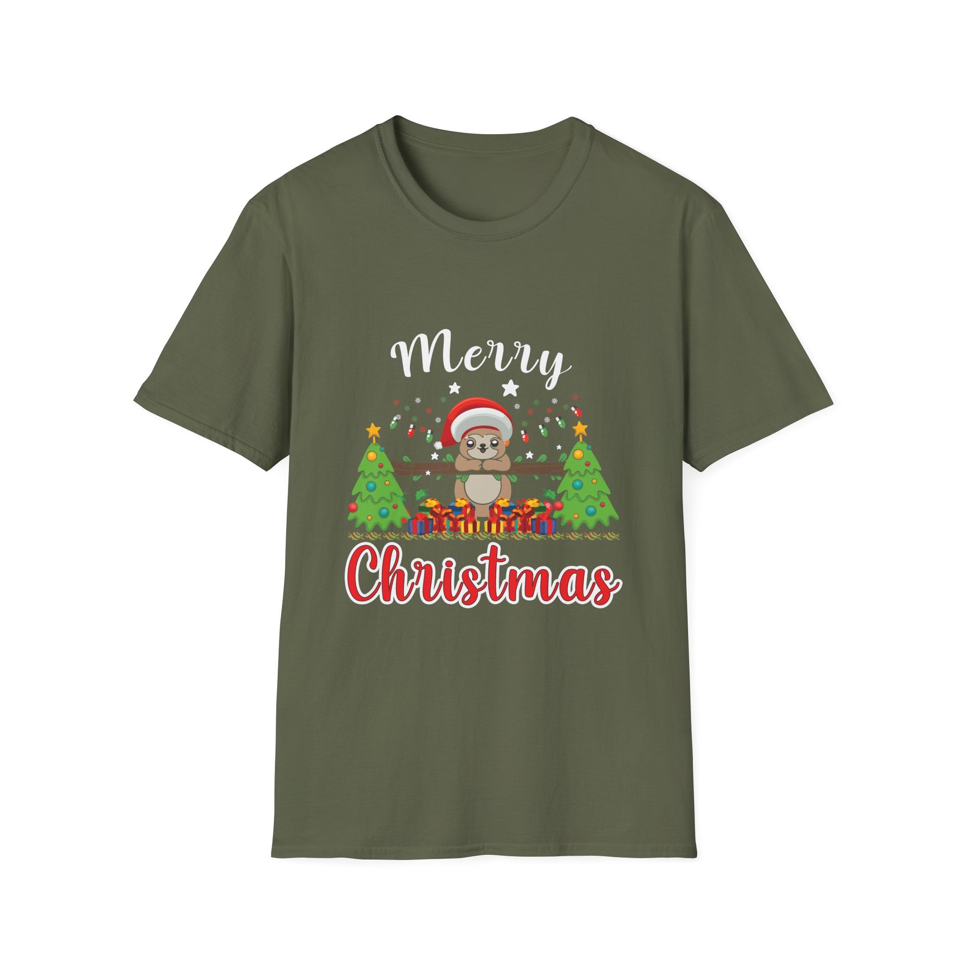 Christmas Sloth T-Shirt — Merry Christmas Cute Holiday Tee