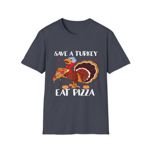 Save a Turkey Eat Pizza T-Shirt — Funny Thanksgiving Turkey Pizza Tee  Unisex T-Shirt