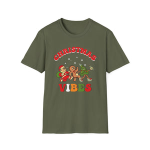 Christmas Vibes T-Shirt — Santa, Gingerbread & Elf Holiday Graphic Tee