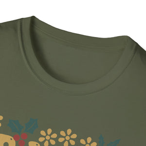 Grammy Floral T-Shirt — Vintage Poinsettia Gift for Grandmother (Christmas & Mother's Day)