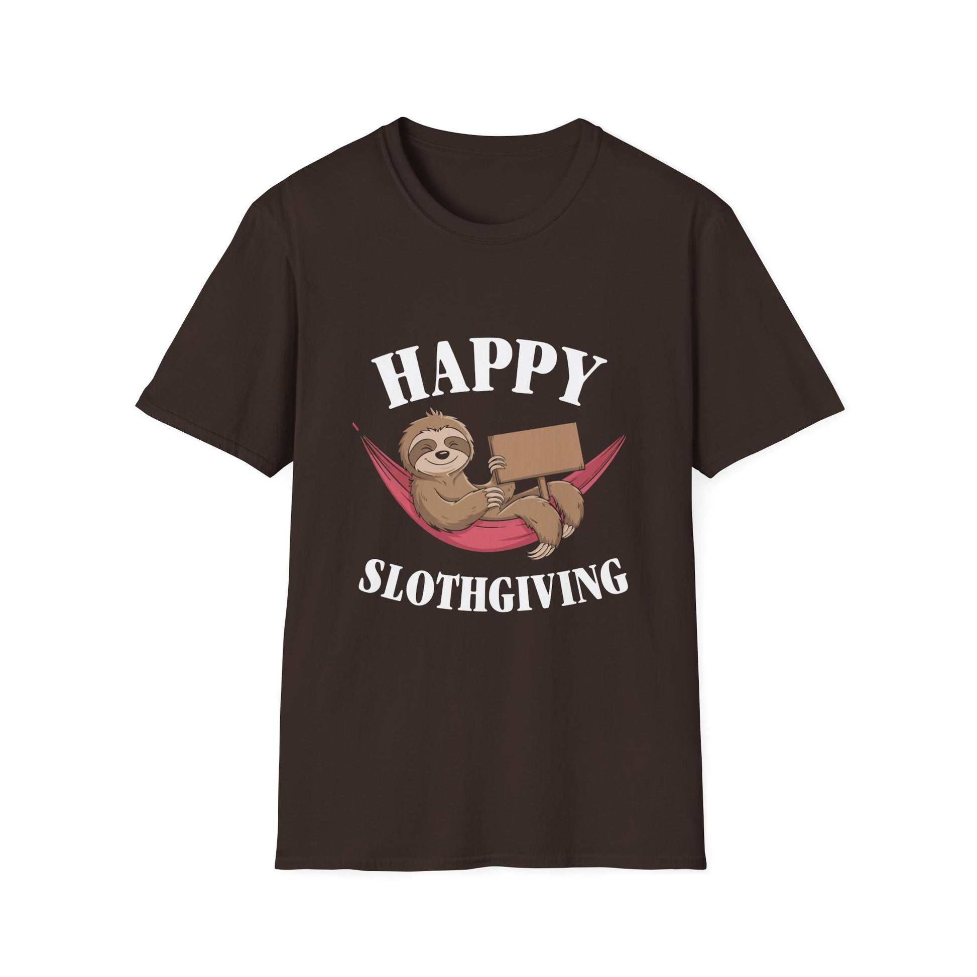 Happy Slothgiving T-Shirt — Cute Sloth Thanksgiving Graphic Tee  Unisex T-Shirt