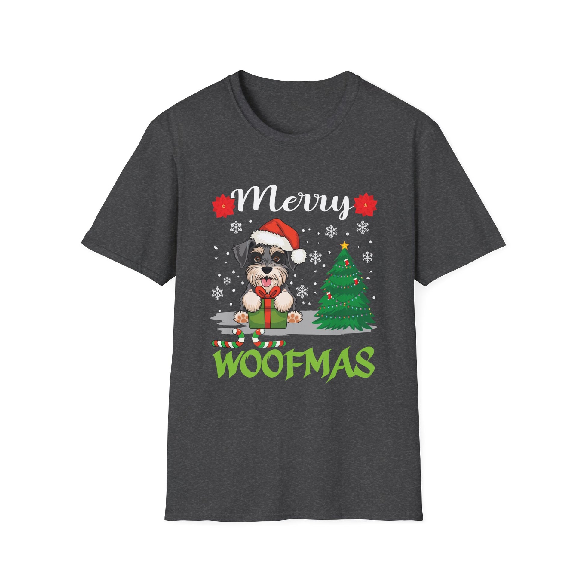 Miniature Schnauzer Merry Woofmas Christmas Dog Gift Unisex Softstyle T-Shirt